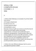 HFMA CSBI COMPLETE EXAM WITH ANSWERS & RATIONALES COURSE 1 - 3 2024&period;