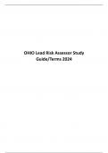 OHIO Lead Risk Assessor Study Guide&sol;Terms 2024