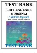 Test Bank for Critical Care Nursing: A Holistic Approach 11th Edition Morton Fontaine [Chapter 1-56] Complete