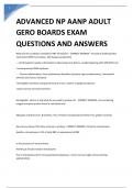 ADVANCED NP AANP ADULT GERO BOARDS EXAM QUESTIONS AND ANSWERS