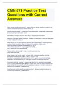 CMN 571 Practice Test Questions with Correct Answers