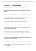 Certified Peer Specialist Bundled Exams Full Solution Pack 2024 with complete solution