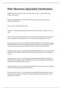 2024 Peer Recovery Specialist Certification  Test Questions Graded A&plus;