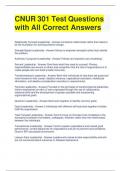 CNUR 301 Test Questions with All Correct Answers 
