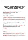 N212 ATI RN NURSING CARE OF CHILDREN &lpar;2 LATEST VERSIONS 2023-2024&rpar; REAL EXAM QUESTIONS AND CORRECT ANSWERS