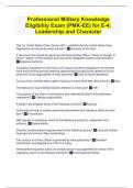 Professional Military Knowledge  Eligibility Exam (PMK-EE) for E-4:  Leadership and Character