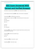 ABO Exam Answered With Correct and Verified Answers