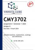 CMY3702 Assignment 1 &lpar;ANSWERS&rpar; Semester 1 2024 - DISTINCTION GUARANTEED&period;