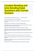 Covalent Bonding and Ionic Bonding Exam Questions with Correct Answers