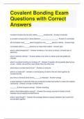 Covalent Bonding Exam Questions with Correct Answers