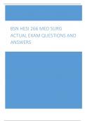 BSN HESI 266 Med Surg Actual Exam 2024 Questions and Answers