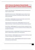 ANCC Review Psychiatric Mental Health Nurse Review&lpar;100 &percnt; Correct Answers Graded A&plus;&rpar;&period;&period;