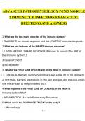 ADVANCED PATHOPHYSIOLOGY PC705 MODULE 2 IMMUNITY & INFECTION EXAM STUDY QUESTIONS AND ANSWERS A+ GRADED