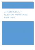 ATI Mental Health Questions and Answers Final Exam 2024