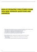 NGN ATI PEDIATRIC PROCTORED EXAM  2024 NEW VERSION QUESTIONS AND  ANSWERS