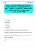 PCE CERTIFIED BREASTFEEDING  COUNSELOR EXAM &vert; QUESTIONS &  100&percnt; CORRECT ANSWERS &lpar;VERIFIED&rpar; &vert;  LATEST UPDATE &vert; GRADED A&plus; &vert;  ALREADY GRADED