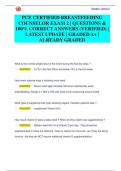 PCE CERTIFIED BREASTFEEDING  COUNSELOR EXAM 2 &vert; QUESTIONS &  100&percnt; CORRECT ANSWERS &lpar;VERIFIED&rpar; &vert;  LATEST UPDATE &vert; GRADED A&plus; &vert;  ALREADY GRADED