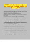 A & P2 Straighterline Final Exam Questions And Answers &sol; Straighterline Anatomy And Physiology 2024
