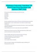 Athabasca University Nutrition 331  Final Exam Prep Questions and  Answers 100&percnt; Pass