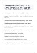 Emergency Nursing Orientation 3&period;0&colon; Patient Assessment - ENA-ENO-C03 Final Exam Well Answered 100&percnt; 2024&period;