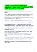 Florida FDLE Law Enforcement Academy - State Exam Test Review With 100&percnt; Correct Answers 2024