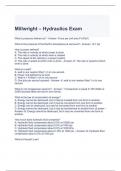 Millwright – Hydraulics Exam with complete solutions