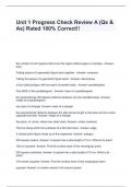 Unit 1 Progress Check Review A &lpar;Qs & As&rpar; Rated 100&percnt; Correct&excl;&excl;