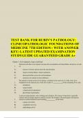 TEST BANK FOR RUBIN’S PATHOLOGY: CLINICOPATHOLOGIC FOUNDATIONS OF MEDICINE 7TH EDITION ( WITH ANSWER KEY) LATEST UPDATED EXAMINATION STUDY GUIDE GUARANTEED GRADE A+