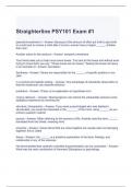 Straighterline PSY101 Exam #1 Questions and Answers