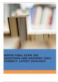      NAPSR FINAL EXAM 100 QUESTIONS AND ANSWERS 100%  CORRECT. LATEST 2024/2025