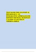 TEST BANK FOR ANATOMY & PHYSIOLOGY: AN INTEGRATIVE APPROACH 4TH EDITION MICHAEL MCKINLEY VALERIE O’LOUGHLIN THERESA BIDLE 