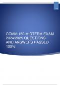 COMM 160 MIDTERM EXAM 2024/2025 QUESTIONS AND ANSWERS PASSED 100%
