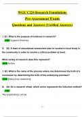 WGU C224 Research Foundations Pre-Assessment Exam with Questions and Answers (2024 / 2025) (Verified Answers
