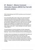 S7 - Module 1 - Mission Command Information Systems &lpar;MCIS&rpar; Post Test with complete solution
