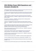 HCA Written Exam 2024 Questions and Answers &lpar;Graded A