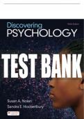 Test Bank For Discovering Psychology - Ninth Edition ©2022 All Chapters - 9781319424824