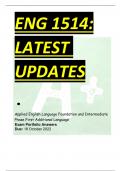 ENG 1514: LATEST UPDATES . Applied English Language Foundation and Intermediate Phase First Additional Language Exam Portfolio Answers Due: 18 October 2022