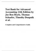 Test Bank for Advanced Accounting 12th Edition by Joe Ben Hoyle