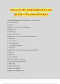 MSN 610 HTT ASSESSMENT EXAM QUESTIONS AND ANSWERS