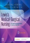 Test Bank For Lewis's Medical- Surgical Nursing, 12th Ed By Harding, Kwong, Hagler Ch1-69 Complete Latest 2024  A+ RATED 