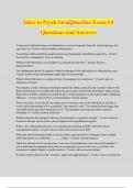 Intro to Psych Straighterline Exam #4 Questions and Answers