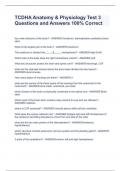 TCDHA Anatomy & Physiology Test 3 Questions and Answers 100&percnt; Correct 