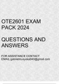 OTE2601 Exam pack 2024 (Questions and answers)