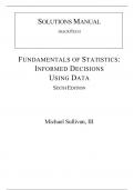 Solutions Manual For Fundamentals of Statistics 6th Edition By Michael Sullivan (All Chapters, 100% Original Verified, A+ Grade)