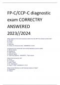 UPDATED FP-C/CCP-C diagnostic exam CORRECTRY ANSWERED 2024