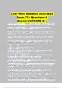 C787 WGU Nutrition 2023&sol;2024 Exam&comma;70&plus; Questions &dollar; Answers&sol;GRADED A&plus;&period; 