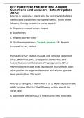 ATI- Maternity Practice Test A Exam Questions and Answers &lpar;Latest Update 2024&rpar;