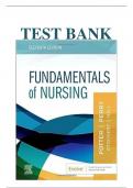 Test Bank for Fundamentals of Nursing 11th Edition by Patricia A. Potter ISBN:9780323810340 | Complete Guide A+