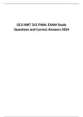 GCU MKT 315 FINAL EXAM Study Questions and Correct Answers 2024.