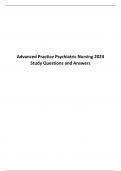 Advanced Practice Psychiatric Nursing 2024 Study Questions and Answers
